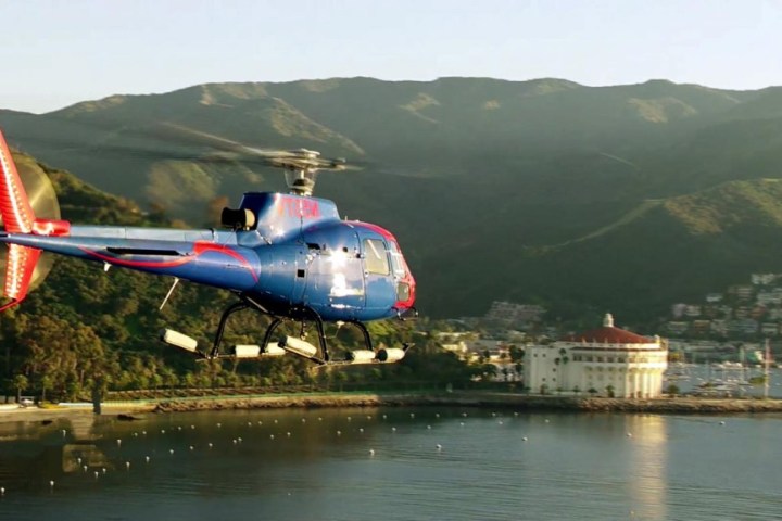 a plane flying over a body of water